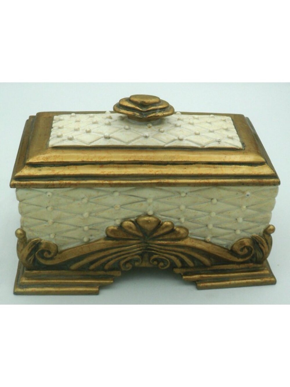 Hollywood Regency Style Weighted Ornate Jewelry Valet Dresser Box - Picture 11 of 11